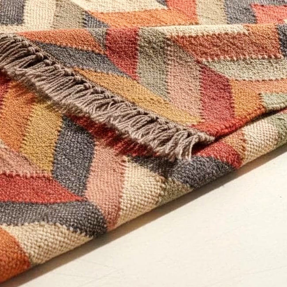 Multicolor Handmade Jute Vintage Dhurrie For Home